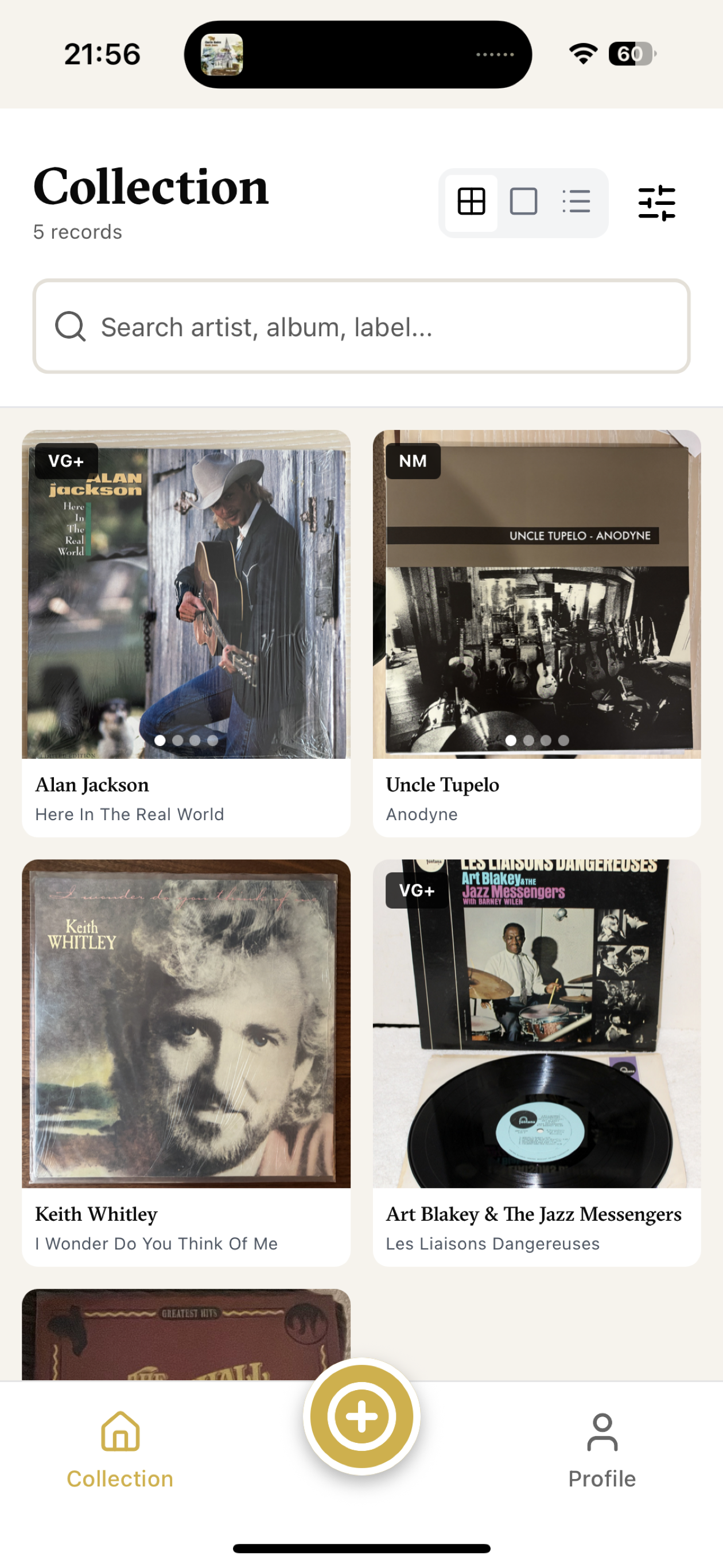 Crown Vinyl pressing detail with label info